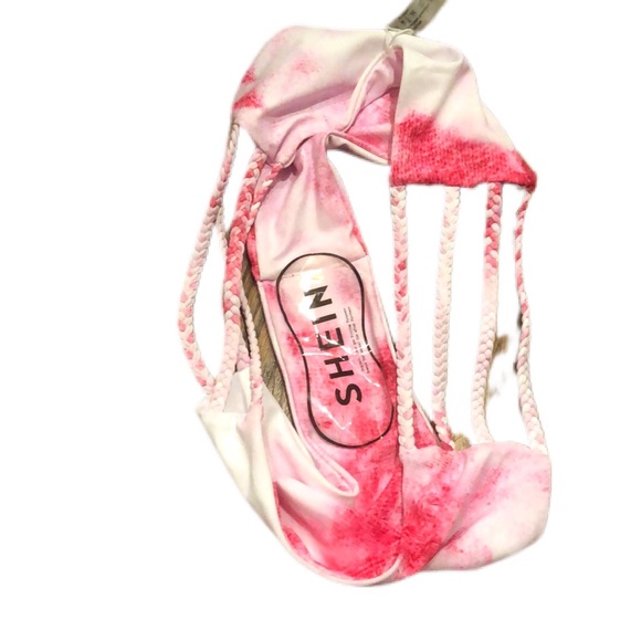 New Pink Tie Dyed Lace Up Bikini Sz: Medium - Picture 7 of 7